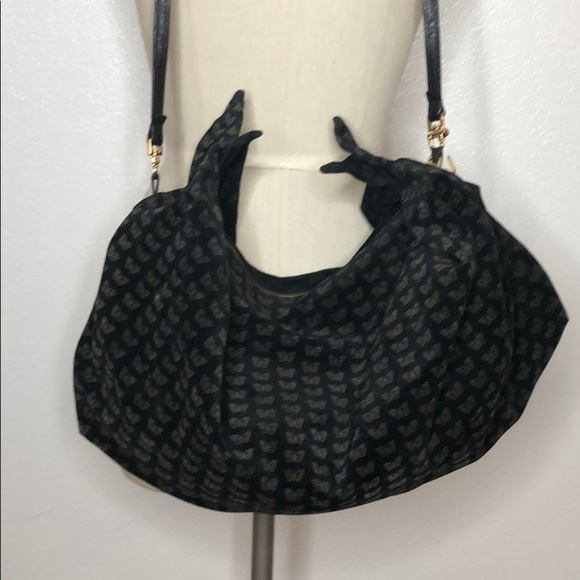Vintage Bottega Veneta suede butterfly crossbody bag